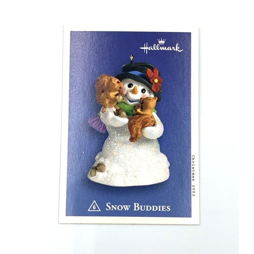 2003 Snow Buddies Hallmark Keepsake Ornament Snowman with Squirrels #6 in Series